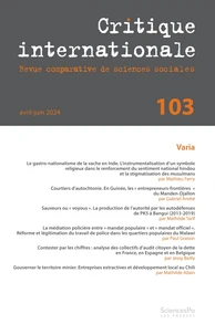 Critique internationale N° 103