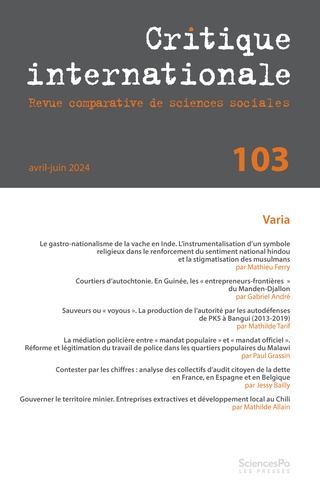  Sciences Po - Critique internationale N° 103 : .