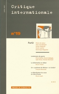 Jean-louis Briguet et Eliane de Latour - Critique internationale N° 19 Avril 2003 : Partir.