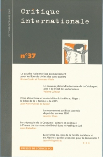 Catherine Perron et Jean-Marie Bouissou - Critique internationale N° 37 : .