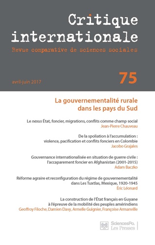  Sciences Po - Critique internationale N° 75 : .