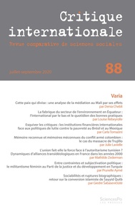  Sciences Po - Critique internationale N° 88 : 88.