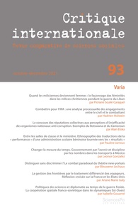 Hélène Combes - Critique internationale N° 93, octobre-décembre 2021 : Varia.