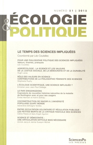 Léo Coutellec - Ecologie et Politique N° 51/2015 : Le temps des sciences impliquées.