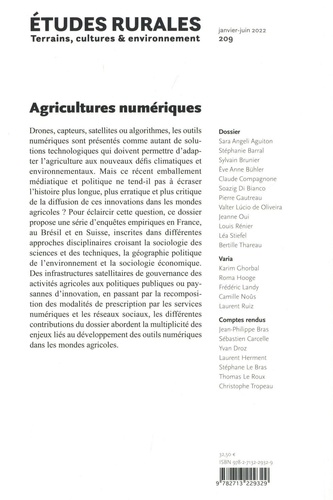 Etudes rurales N° 209, janvier-juin 2022 Agricultures numériques