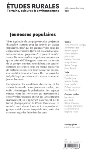 Etudes rurales N° 212, juillet-décembre 2023 Jeunesses populaires