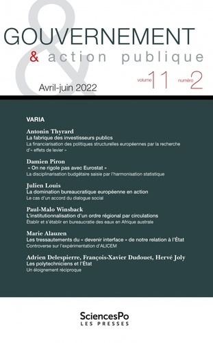 Gouvernement & action publique Volume 11 N° 2, avril-juin 2022