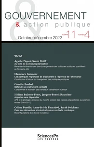 Gouvernement & action publique Volume 11 N° 4, Octobre-décembre 2022