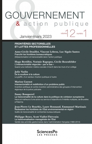  Sciences Po - Gouvernement & action publique Volume 12 N° 1, avril 2023 : .