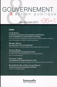 Gouvernement & action publique Volume 6 N° 1, janvier-mars 2017
