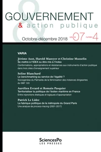 Gouvernement & action publique Volume 7 N° 4, décembre 2018