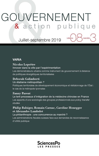 Philippe Bezes et Patrick Hassenteufel - Gouvernement & action publique Volume 8 N° 3, juillet-septembre 2019 : .