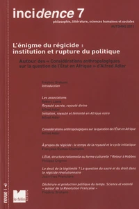 L'énigme du régicide : institution et rupture du politique