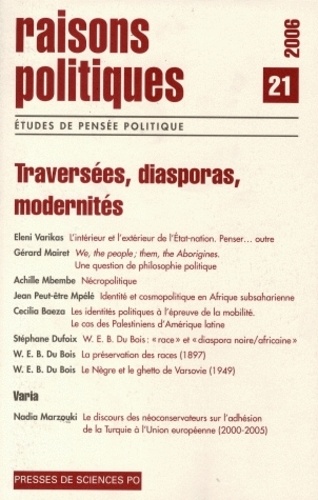 Eleni Varikas - Raisons politiques N° 21, Février 2006 : Traversées, Diasporas, Modernités.