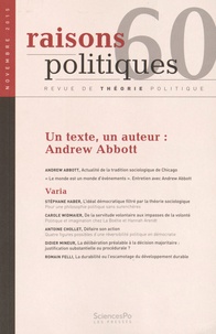 Benjamin Boudou - Raisons politiques N° 60, Novembre 2015 : Un texte, un auteur : Andrew Abbott.