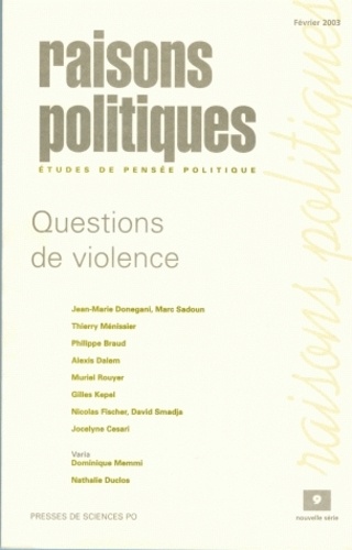 Jean-Marie Donegani et Marc Sadoun - Raisons politiques N° 9, Février-Avril : Questions de violence.