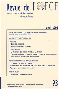 Edmund Phelps et Antoine Bouveret - Revue de l'OFCE N° 93, Avril 2005 : .