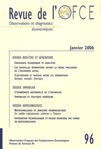 Gérard Cornilleau et Louis Chauvel - Revue de l'OFCE N° 96, Janvier 2006 : .