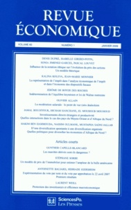  Sciences Po - Revue économique Vol. 60 N° 1, janvier 2009 : .