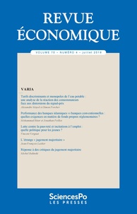  Revue - Revue économique Volume 4 N° 70, juillet 2019 : .
