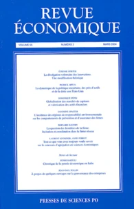 Revue économique Volume 55 N° 2 Mars 2004