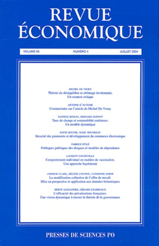 Michel De Vroey et Yannick Bineau - Revue économique Volume 55 N° 4 Juill : .
