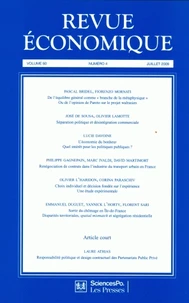 Revue économique Volume 60 N° 4, Juillet 2009