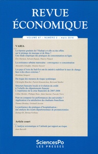 Thierry Kamionka - Revue économique Volume 67 N° 2, mars 2016 : Varia.