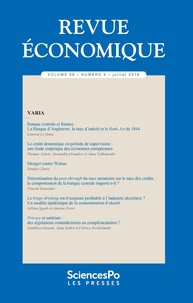  Collectif d'auteurs - Revue économique Volume 69 N° 4, juillet 2018 : .