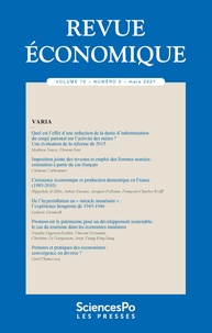 David Margolis - Revue économique Volume 72 N° 2, mars 2021 : Varia.