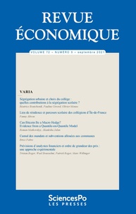 David Margolis - Revue économique Volume 72 N° 5, septembre 2021 : Varia.