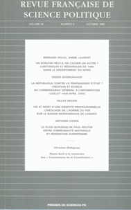  Sciences Po - Revue française de science politique Volume 48 N° 5, Octobre 1998 : .