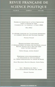 Revue française de science politique Volume 55 N° 4, Août 2005