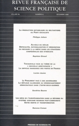Lucien Jaume - Revue française de science politique Volume 56 N° 6, Octo : .