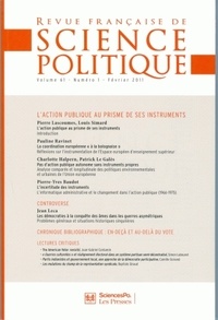 Yves Déloye - Revue française de science politique Volume 61 N° 1, Févr : L'action publique au prisme de ses instruments.