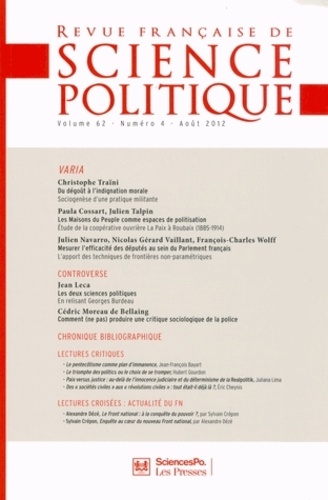 Yves Déloye - Revue française de science politique Volume 62, N° 4, aoû : Varia.