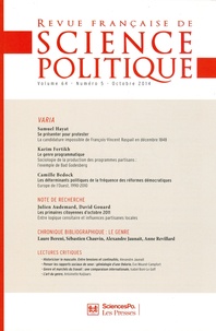 Yves Déloye - Revue française de science politique Volume 64 N° 5, octobre 2014 : .