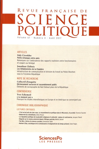 Revue française de science politique Volume 67 N° 4, août 2017