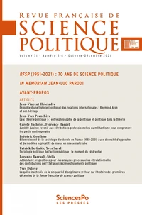 RFSP (1951-2021) : 70 ans de science politique