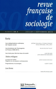 Gianluca Manzo - Revue française de sociologie N° 55-4, Octobre-décembre 2014 : La simulation multi-agents : principes et applications aux phénomènes sociaux.