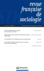 Thomas Amadieu et Marine Dhermy-Mairal - Revue française de sociologie N° 56-4, Octobre-déc : .