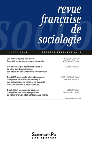  Sciences Po - Revue française de sociologie N° 59-4, novembre-décembre 2018 : .
