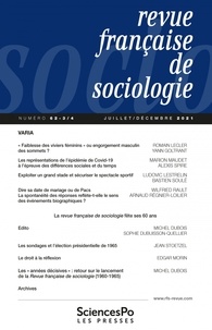 Sophie Dubuisson-Quellier et Michel Dubois - Revue française de sociologie N° 62-3/4, juillet-décembre 2021 : .