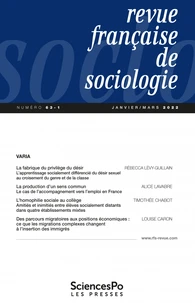 Revue française de sociologie N° 63-1