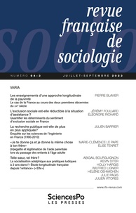  Sciences Po - Revue française de sociologie N° 64-3 : .