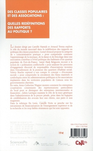 Sociétés contemporaines N° 118, 2020 Des classes populaires et des associations. Quelles redéfinitions des rapports au politique ?