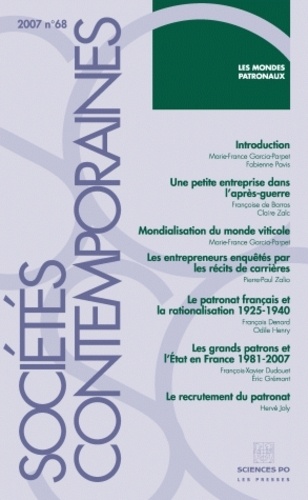  Revue - Sociétés contemporaines N° 68, 2007 : Les mondes patronaux.