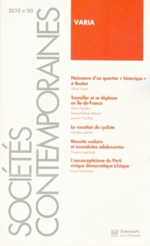  Revue - Sociétés contemporaines N° 80, 2010 : Varia.