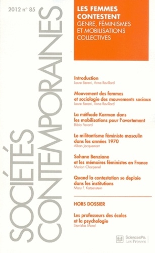Laure Bereni et Anne Revillard - Sociétés contemporaines N° 85, 2012 : Les femmes contestent - Genre, féminisme et mobilisations collectives.
