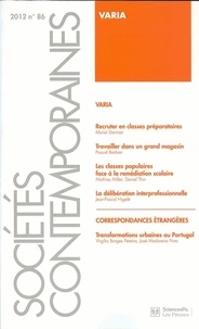 Muriel Darmon et Pascal Barbier - Sociétés contemporaines N° 86, 2012 : Varia.